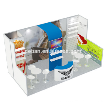 Detian Offer portable exhibition stands design booth with shelves